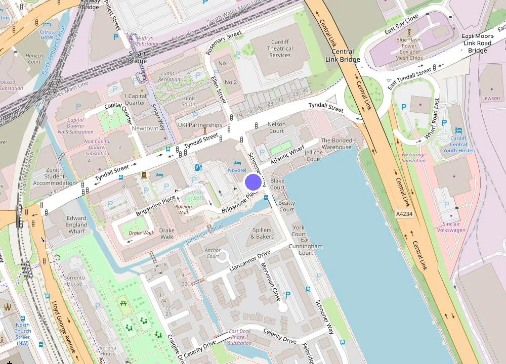 Map: Novotel Cardiff Centre